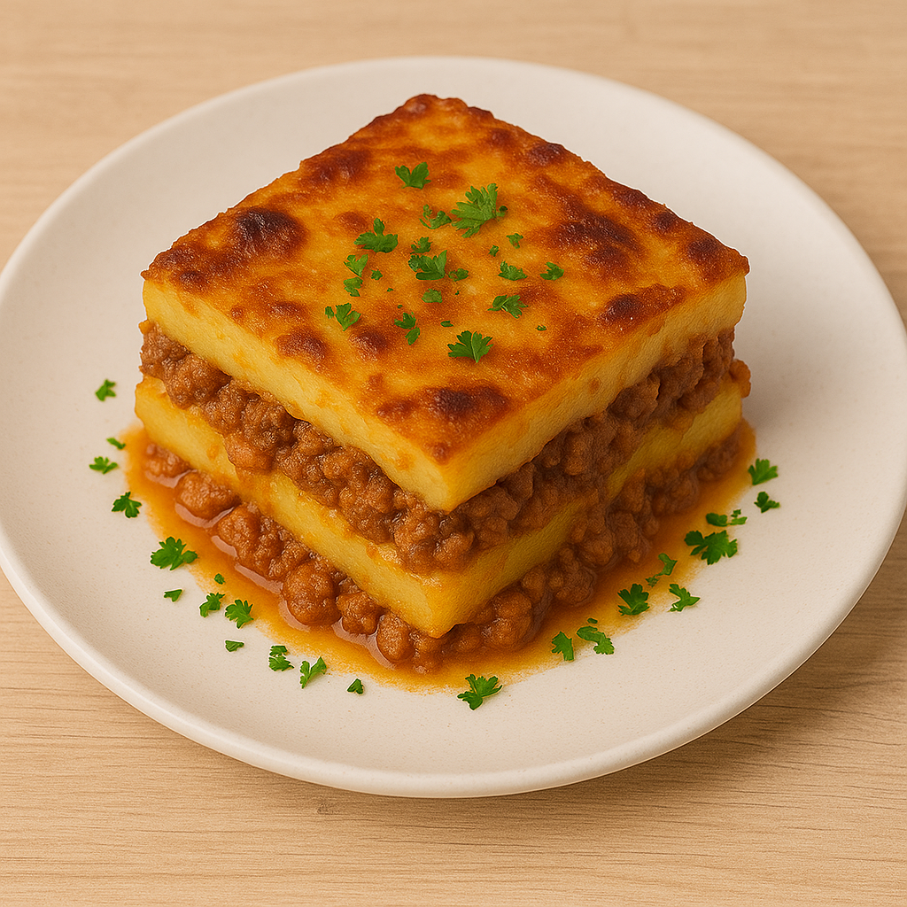Musaca cu piure și carne
